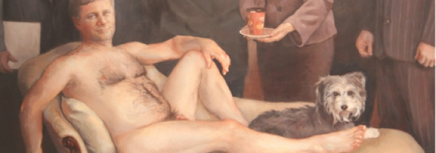Artist Maggie Sutherland paints a nude of Canada's Prime Minister...and his dog.